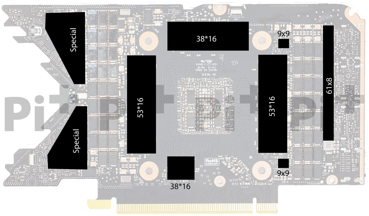 Gigabyte GPU HS 20 W/mK Thermal Pad Set Gigabyte RTX 3080 3080