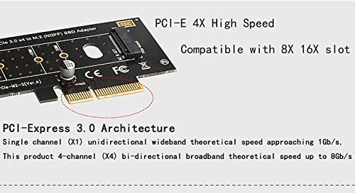 M.2 to PCIE x16 Adapter Card Pci-e to m.2 Convert Adapter NVMe SSD Adaptor  m2 M Key Interface PCI Express 3.0 x4 2230-2280 Size 