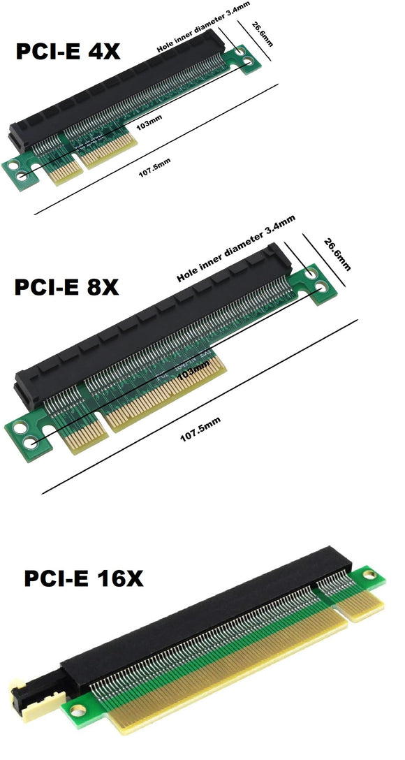 Pi+® (PiPlus®) PCI-E 4X/ 8X/ 16X to 16x Expander Converter Riser Card Adapter Male to Female Expansion PCI-E 16X Extension Card Riser Card Protection Card