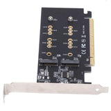 Pi+® (PiPlus®) PCI-E 3.0 X16 to 2-Port M.2 NVME SSD Adapter Card