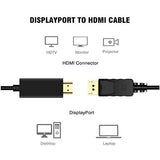 Pi+® (PiPlus®) 1080p Display Port Male to HDMI Male 1.8 Meter Cable
