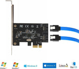 Pi+® (PiPlus®) PCI-E to 2 Port SATA Expansion Card - 6Gbps