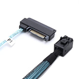 SFF-8643 Internal Mini SAS HD to (4) 29pin SFF-8482 connectors with SAS 15pin Power Port 12GB/S Cable