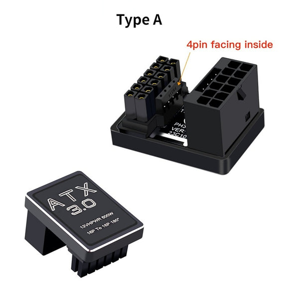 Pi+® (PiPlus®) 12VHPWR 180 Degree Angled Adapter ( TYPE A & B )