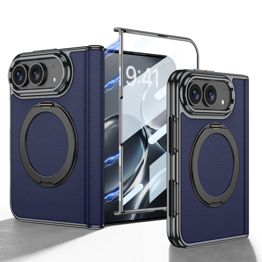 iPhone Duo 2026 Phantom Leather Case / MagSafe Fold with 360° Swivel Kickstand