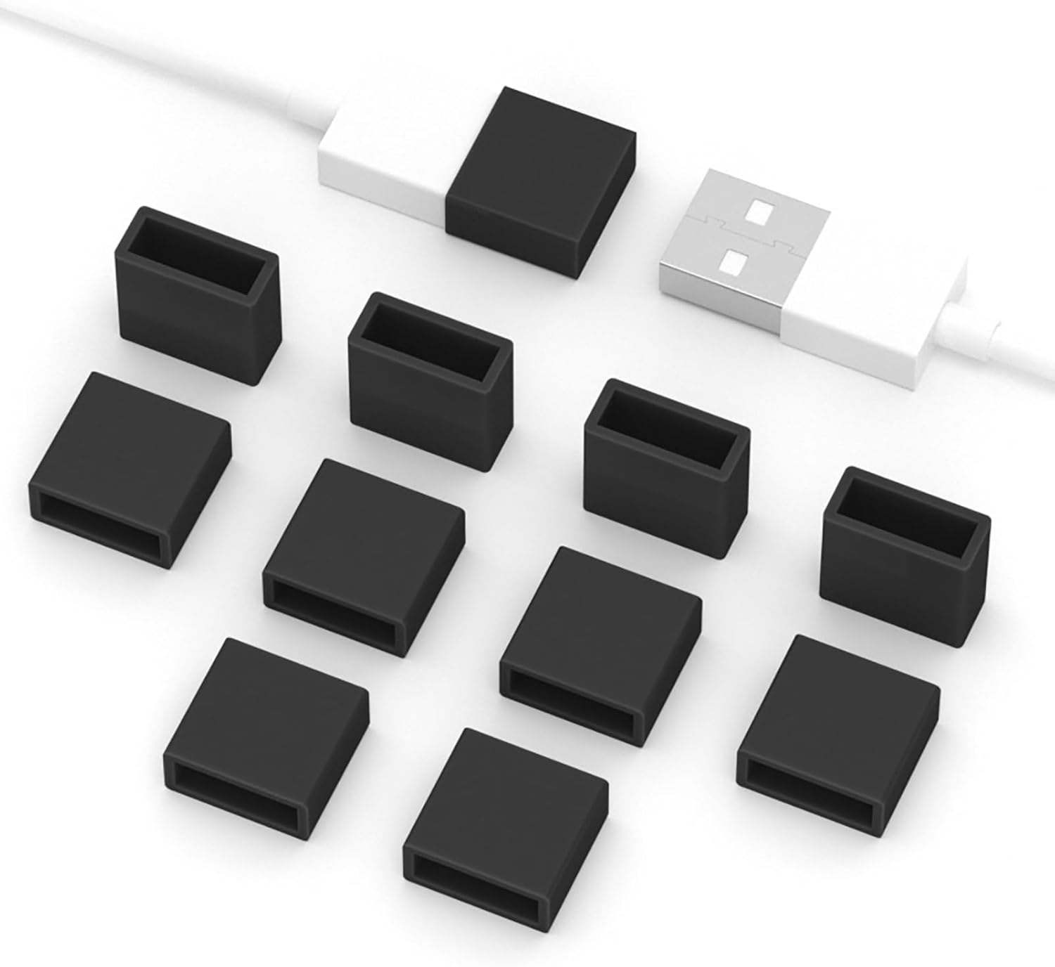 thumbnail image 2 of Keep Your Ports Clean With 5-Pack USB Dust Plugs (Black, White & Clear) 2 of 6
