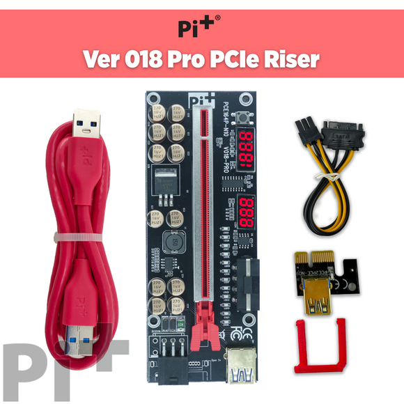 Pi+®(PiPlus®) VER018 PRO Miner Card PCI-E 1X To 16X USB3.0 6PIN GPU Riser Card