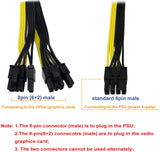 Pi+® (PiPlus®) 8 Pin Male to dual 8Pin (6+2) Pin Male PCIe Power Cable for Cooler Master PSU