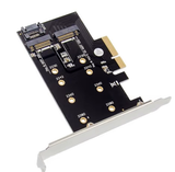 Pi+®(PiPlus®) Dual M.2 PCIE Adapter for 1slot SATA (b Key) & 1slot PCIE NVMe SSD (m Key)