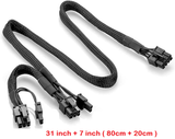 Pi+®(PiPlus®) PSU 8 Pin Male to Dual PCIe 2X 8 Pin (6+2) Male Power Cable