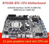 Pi+® (PiPlus®) B75 12 USB 3.0 to PCIE 1x Ports with Celeron Processor Supports DDR3 Ram Mining Motherboard