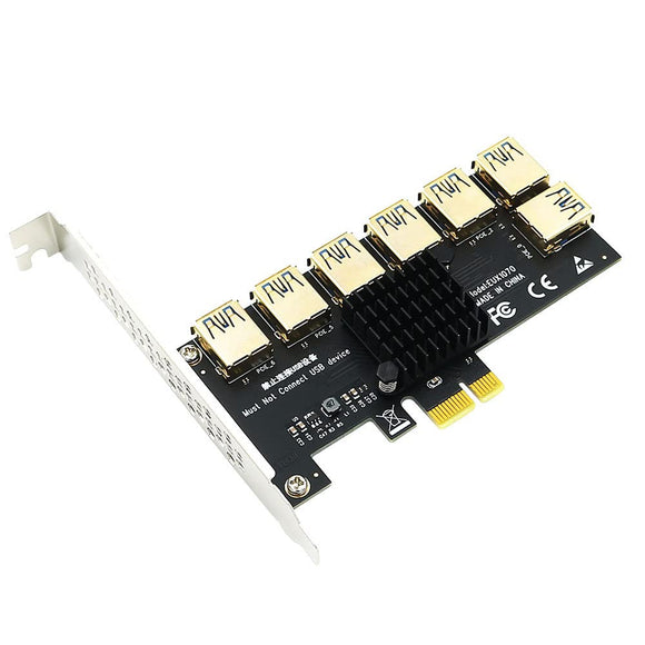 Pi+® (PiPlus®) PCIE 1 to 7 USB 3.0 Slot PCI-E PCI Express Riser Card 1x to 16x Multiplier Hub Adapter