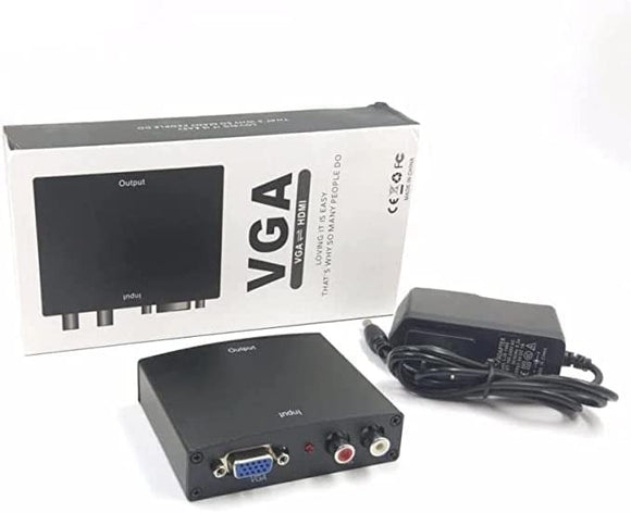 Pi+® (PiPlus®) VGA to HDMI Converter with 2 RCA Female Audio Port