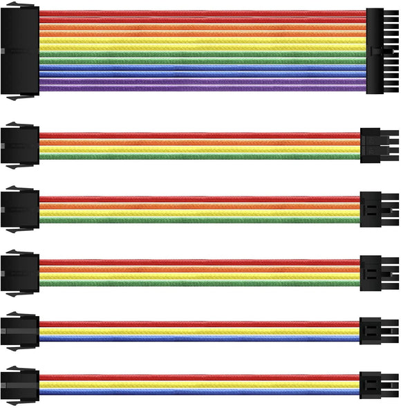 Pi+® (PiPlus®)ATX 1x24-Pin/1x4+4-Pin EPS/2x6+2-Pin-PCI-E/2x6-Pin PCI-E Extension Cables