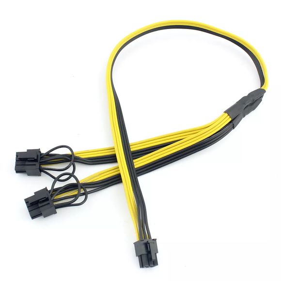 Pi+®(PiPlus®)PCI-E 6Pin to Dual 8Pin 6+2 Adapter Cable Graphics GPU Video Power Cable