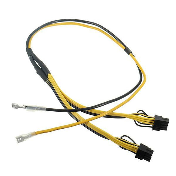 Pi+®(PiPlus®) Dual Pcie Graphic Card 8pin 6+2 Pin Splitter Asic Power Cable 12AWG+16AWG