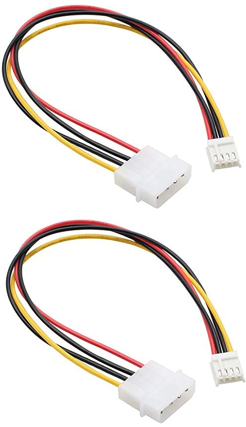 Pi+® (PiPlus®) 4-Pin Molex to Floppy Drive 4-Pin Power 20cm Cable-set of 2