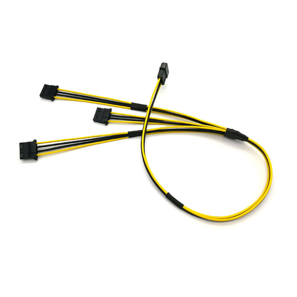 Pi+®(PiPlus®)IDE 3x Molex Power Cable Molex 3 Way Splitter Cable-16AWG