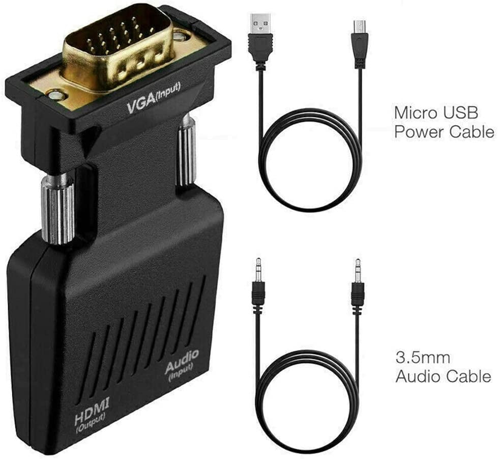 Pi+® (PiPlus®) VGA to HDMI Adapter with Audio PC to TV Monitor Project