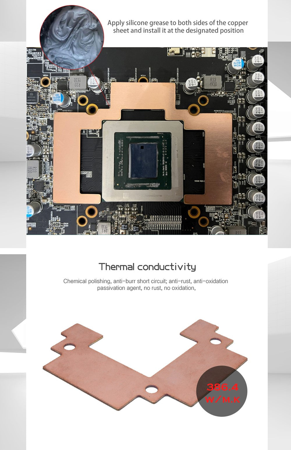 Pi+® (PiPlus®) GPU VRAM Heatsink Copper Graphics Card Memory RTX 3060
