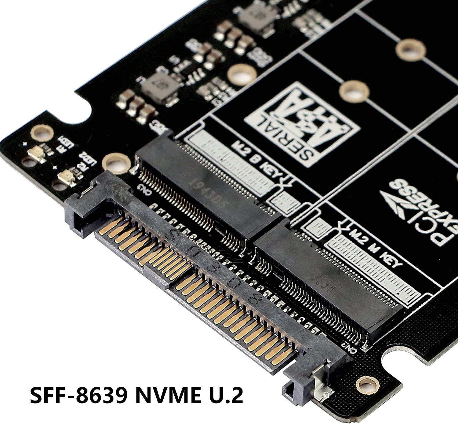 Piplus Key Pi+® (PiPlus®) M.2 NGFF SSD(Key M) Key B SSD to U.2 SFF-8639 Adapter