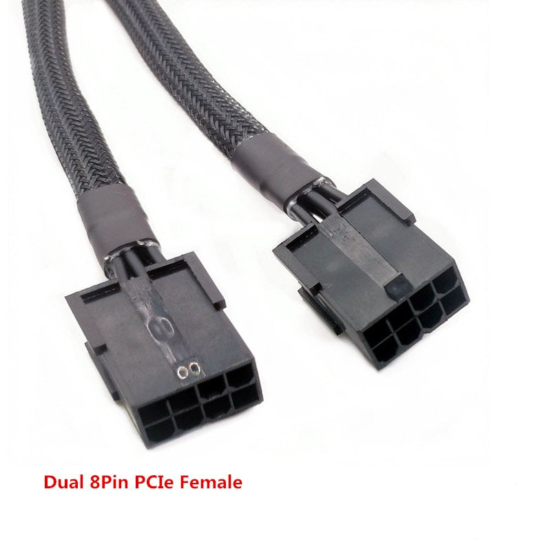 Pi+® (PiPlus®) Dual PCIe 8 Pin Female to Mini 12 Pin Male GPU Power Ad