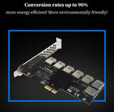 Pi+® (PiPlus®) PCIE 1 to 7 USB 3.0 Slot PCI-E PCI Express Riser Card 1x to 16x Multiplier Hub Adapter