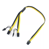 Pi+®(PiPlus®)PCI-E 6Pin to Dual 8Pin 6+2 Adapter Cable Graphics GPU Video Power Cable