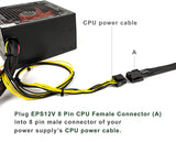 Pi+®(PiPlus®) EPS12V CPU 8 Pin Female to CPU ATX 8 Pin and ATX 4 Pin Male Power Supply Extension Cable