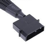 Pi+® (PiPlus®) 4-Pin Molex to 4 x 3/4-Pin PC Case Fan Sleeved Adapter Cable