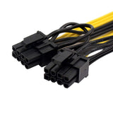Pi+® (PiPlus®)  8-Pin Female to 2(6+2) Pin Male Power Cable-18 AWG-20cm