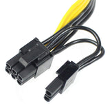 Pi+® (PiPlus®) 8-Pin Female to 2(6+2) Pin Male Power Cable-18 AWG-35CM