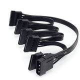 Pi+® (PiPlus®) Molex IDE 4Pin Male to 5 x SATA Power Cable-18AWG