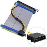 Pi+® (PiPlus®) PCIe 16x to 16x Powered Flexible Riser Extender Cable with Molex Power Cable