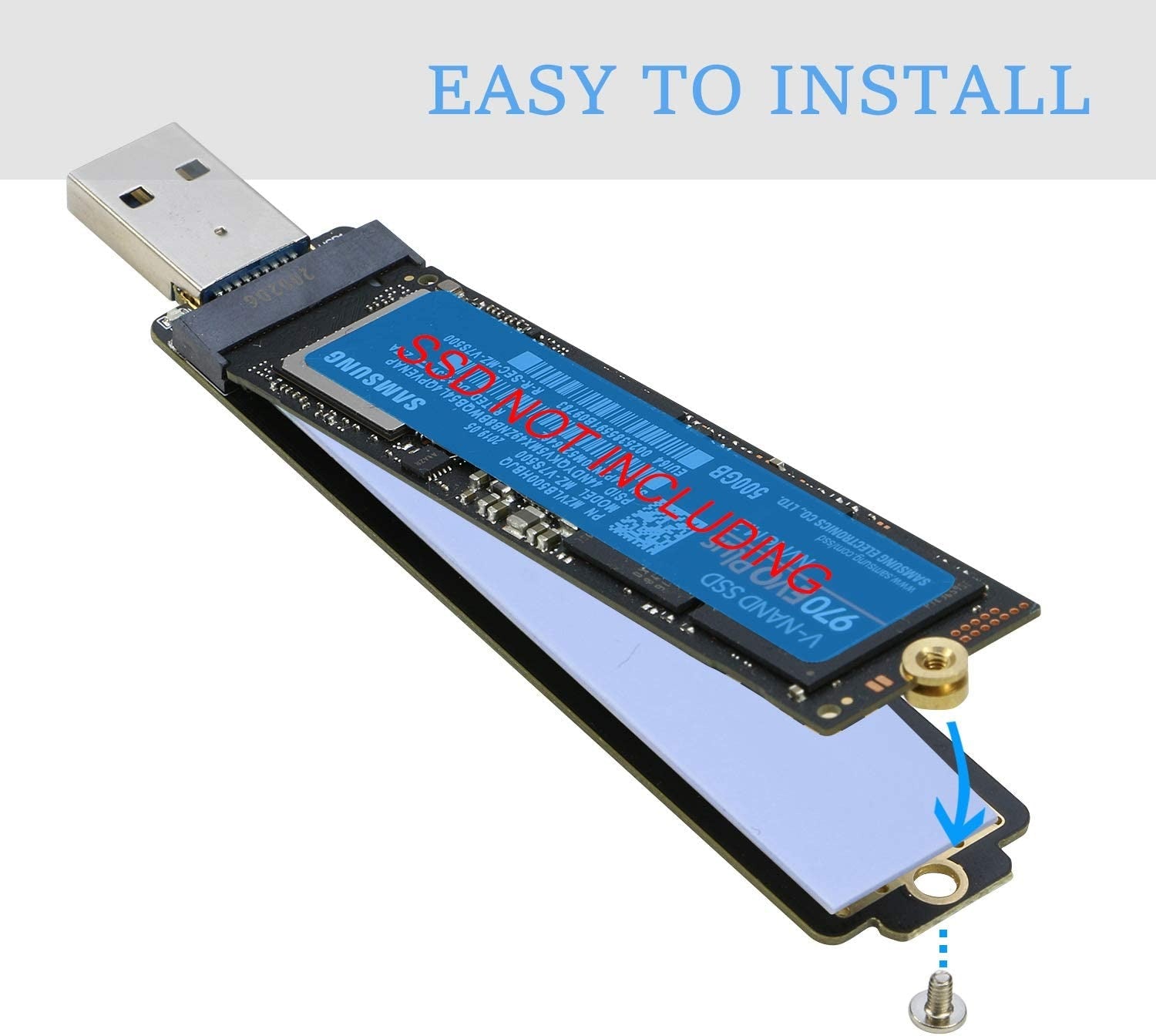 Piplus Key Pi+® (PiPlus®) Nvme to USB 3.1 Adapter Type A Card Converter Reader wi