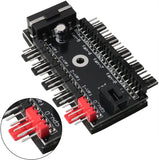 Pi+® (PiPlus®) 1PC PC 10 Port 4 Pin Fan Hub 10-Way 4-pin IDE Fan Speed Controller