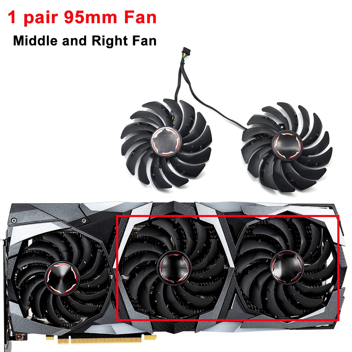 Pi+® (PiPlus®) GPU Replacement Fan For MSI Geforce RTX 2080 2080Ti 207