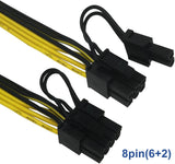 Pi+® (PiPlus®) 18AWG 6Pin to Single 8pin PCI-E Male-to-Male Adapter Cable-50cm