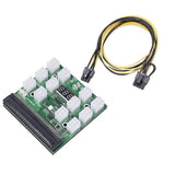 Pi+® (PiPlus®) 12V GPU/PSU Breakout Board+ 12pcs 18AWG / 16AWG PCI-E 6Pin to 6+2Pin Cables
