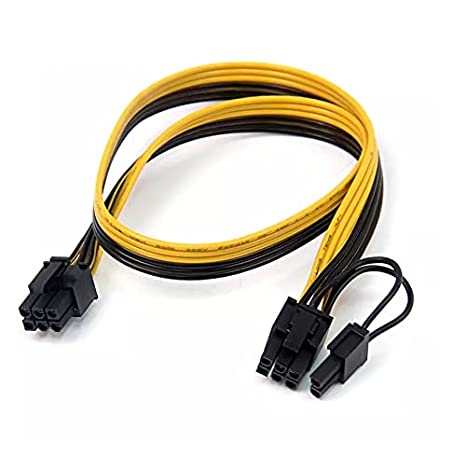 Pi+® (PiPlus®) 16AWG 6Pin to Single 8pin PCI-E Male-to-Male Adapter Cable-60cm