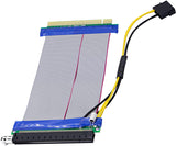 Pi+® (PiPlus®) PCIe 16x to 16x Powered Flexible Riser Extender Cable with Molex Power Cable