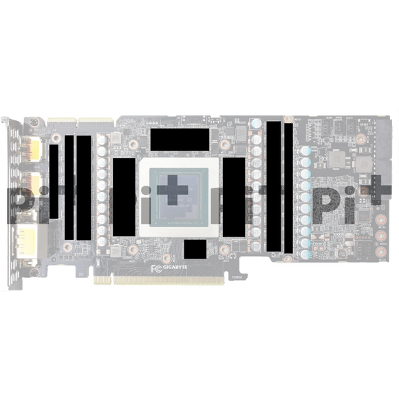 Pi+® (PiPlus®) Pre-Cut Thermal Pads for GIGABYTE 3080 / 3080Ti Gaming / Vision / Eagle ( Higher Quality Thermal Pad )