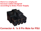 Pi+®(PiPlus®) PSU 8 Pin Male to Dual PCIe 8 Pin (6+2) Male Power Cable For Antec Signature PSU
