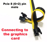 Pi+® (PiPlus®) 8 Pin Male to dual 8Pin (6+2) Pin Male PCIe Power Cable for Cooler Master PSU